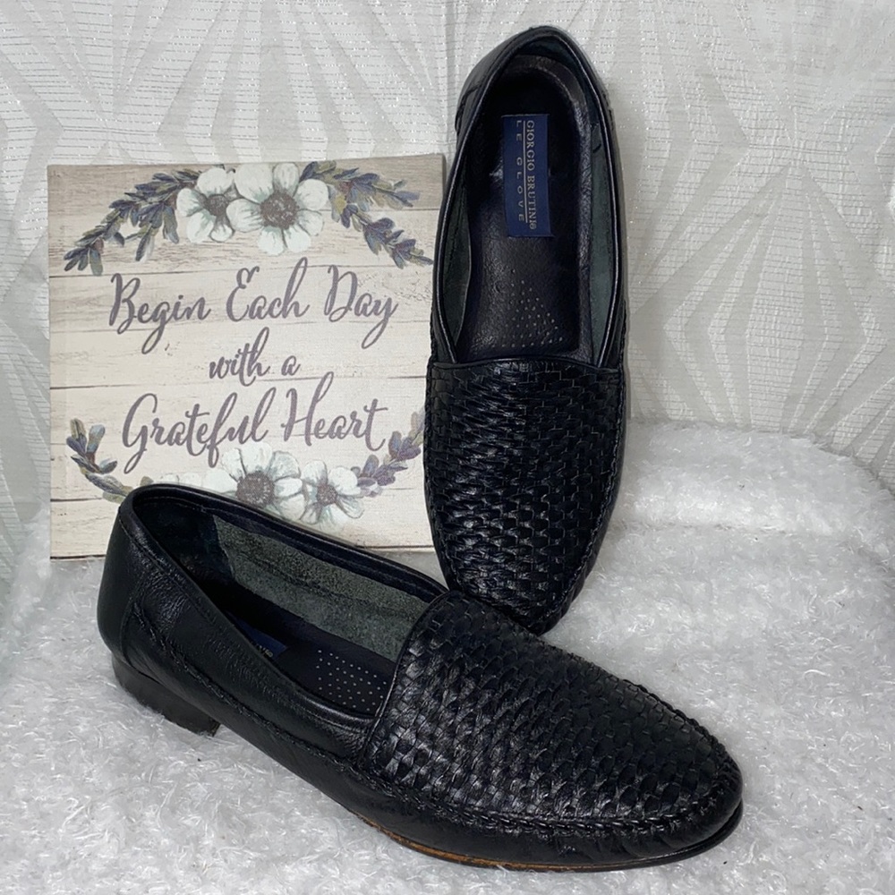 Giorgio Brutini Black Leather Loafers